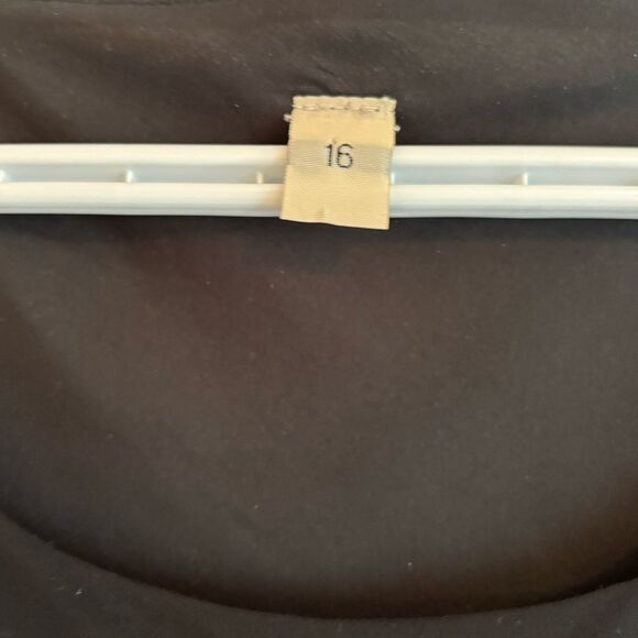 90s vintage black midi dress with large floral print chiffon - Picture 6 of 10